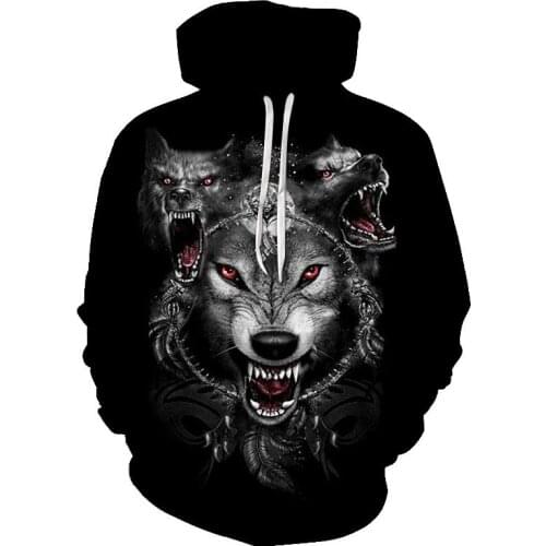 Wolf Printed Hoodies Men 3d Hoodies Brand Sweatshirts Boy Jackets hip hop Quality Pullover Fashion Tracksuits Animal Streetwear