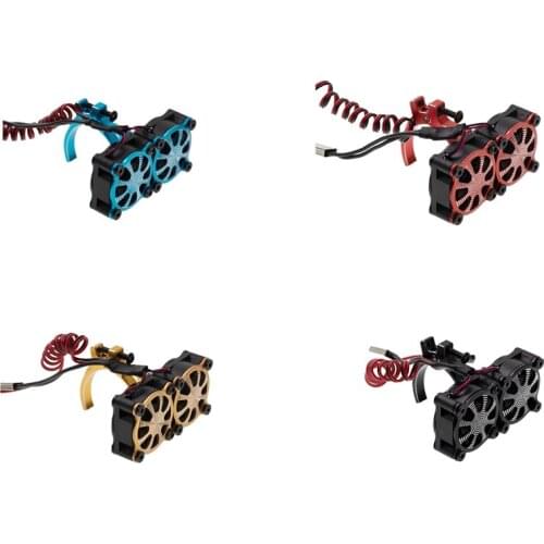 Motor Heatsink Cooling Fan with Thermal Sensor for 540 550 3650 3660 Motors 1/10 RC Car Axial SCX10 Traxxas TRX4