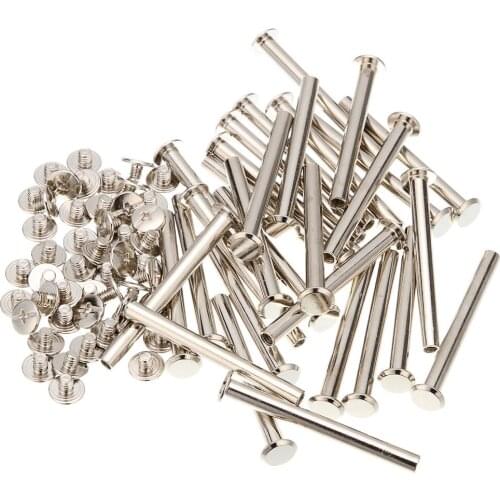 100pcs M5x50mm Iron-nickel-plated screw books Fingertight Picture books screw rivets albums butt recipes leaflet nail M5Hardware