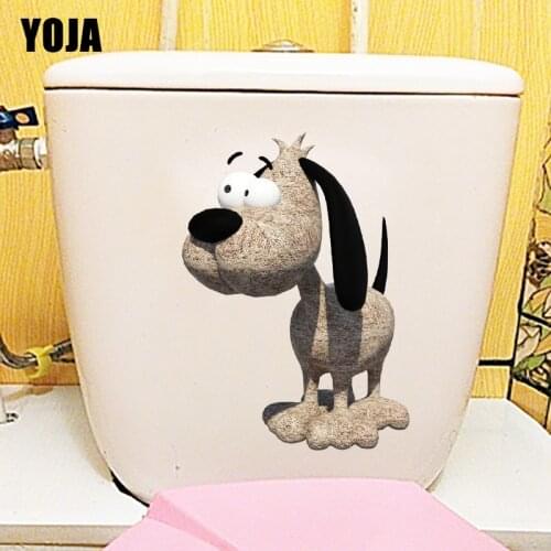YOJA 16.3×22.7CM Childrens Plush Toy Dog Kids Bedroom Wall Decor Bathroom Toilet Stickers T1-2458