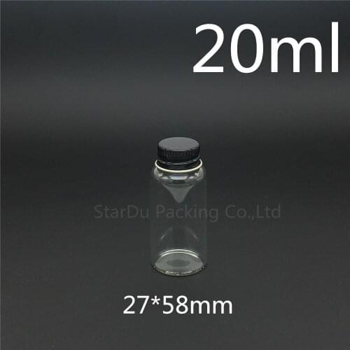 Free shipping 500pcs/lot diameter 27mm 20ml black screw neck glass bottle for vinegar alcohol,carft/storage candy bottles
