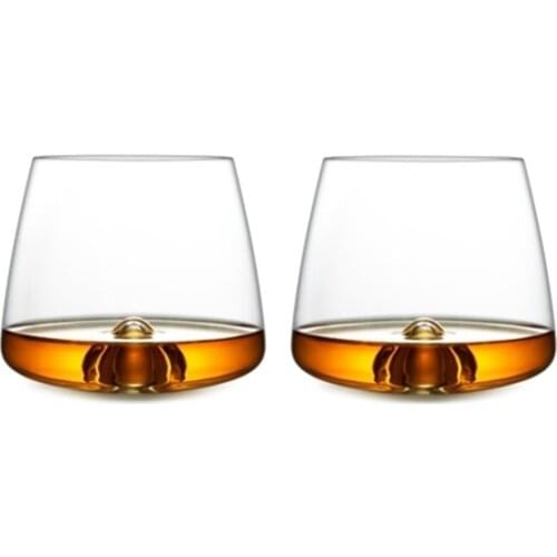 Denmark Normann Concave Bottom Crystal Kick Wine Whiskey Glass Shake Ice Cake Brandy Martell Cognac Whisky Drinking Cup Tumbler