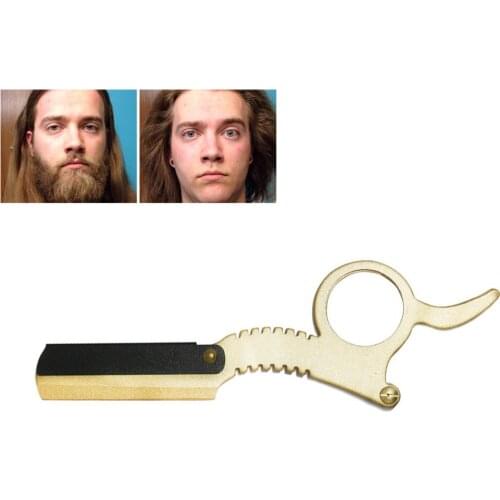 Professional Zinc Alloy Straight Edge Barber Razor with Easy Blades Replacement Mechanism Beard Shaving