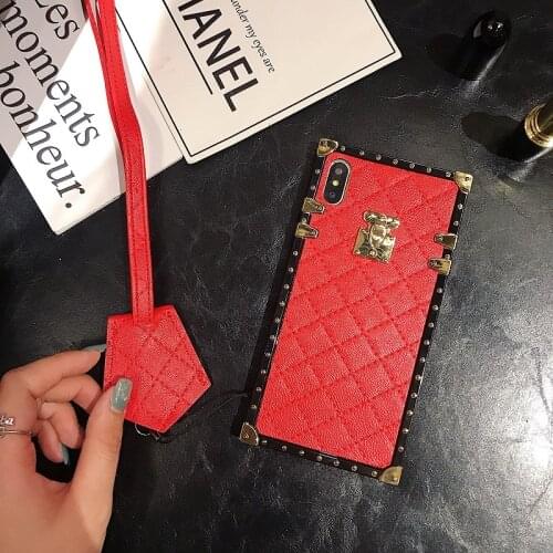 Huawei Mate 40 Soft Lambskin Leather Neckrope Phone Case for 20 30 Nova 3i 4 4e 5 5i 6 6se 7i 7 7se 8se Pro Square Back Cover