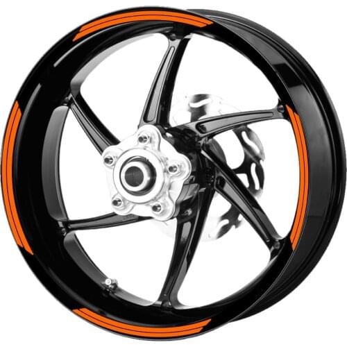 Double Stripe Design Fluorescent Orange Rim Tape Wheel Stripes Decals Sticker for Universal Motocycle CinarExtreme