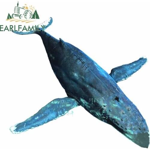 EARLFAMILY 13cm x 12.2cm for Sea Whale Vinyl Laptop DIY Anime Animal Car Stickers Scratch-proof Car Wrap Window SUV VAN Decal