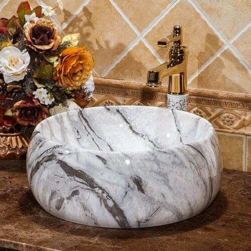 Europe wash basin sink ceramic basin sink Jingdezhen washing basin Counter Top bathroom ceramic sink bathroom sink basin