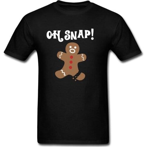 OH SNAP Gingerbread T-shirt Men T Shirt Funny Christmas Holiday Tops Tees Family Gift Tshirt Black Clothing Cotton Comic