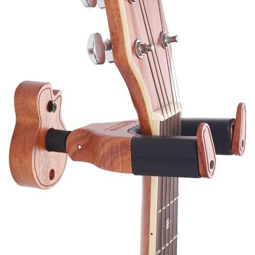 Guitar Self-locking Hook Solid Wood Guitar Shape Wood Grain Split Guitar Hook Guitar Accessories