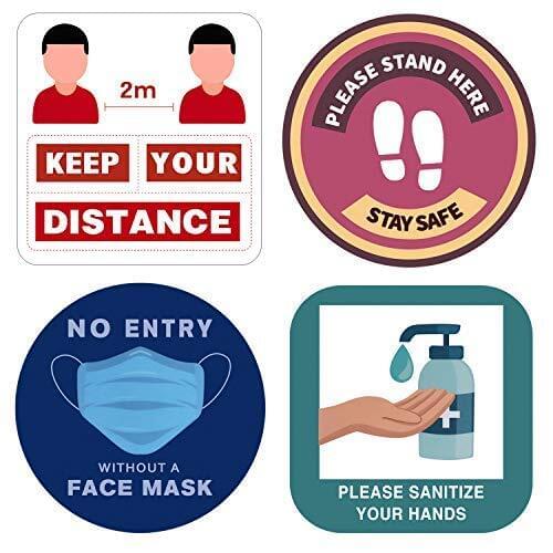 Hot Social Distancing Floor Decals Floor Signs Anti-Slip Tape Sticker Assorted Designs Easy To Apply and Remove No Sticky