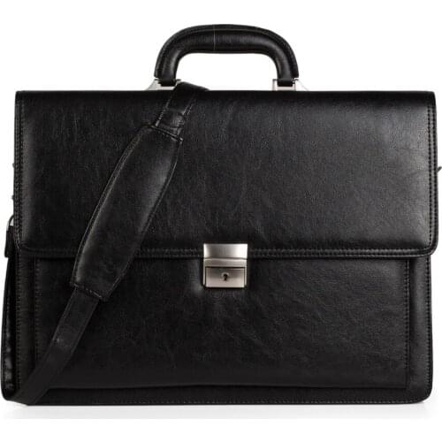 Itaca Modelo Tyne Portadocumentos 15 Pulgadas Maletin Grande Para Ejecutivo Cuero PU Negro T50039