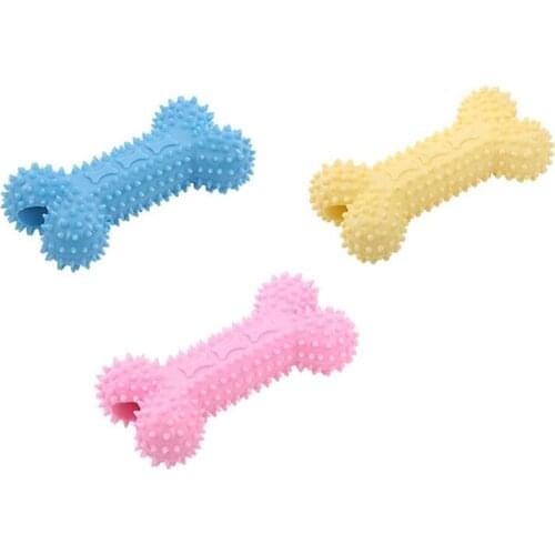 Kapmore 1pc Bite Resistant Rubber Bone Shape Dog Toy Bite-Proof Funny Dog Teething Toy Bone Toy For Puppies Pet Supplies