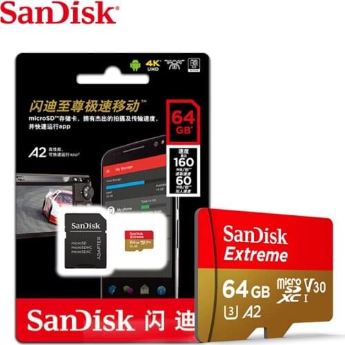 SanDisk Extreme Memory Card 32GB 64GB 128GB 256GB U3 V30 4K Micro SD Card MicroSDHC/SDXC With Adapter Memoria Tarjeta SD TF Card