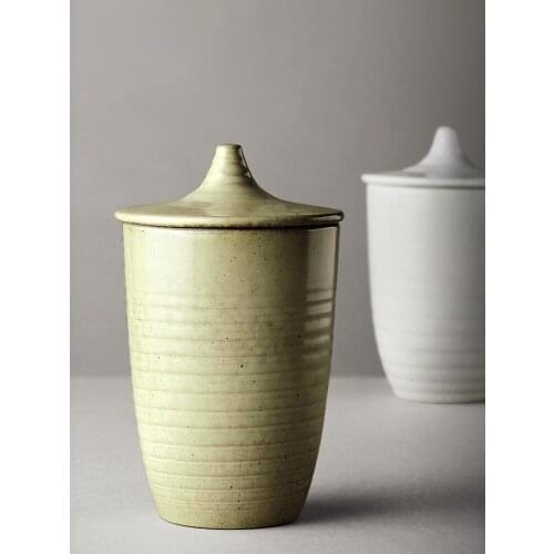 Japan Style Retro Ceramic Mug With Creative Lid Coffee Tea Cup Breakfast Mugs Cups Large Capacity Mugs Birthday Gift 380ML