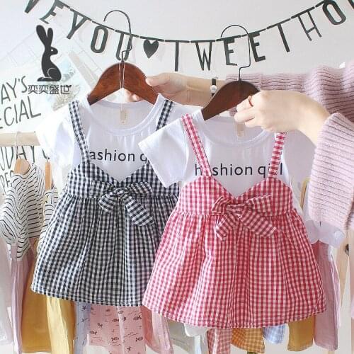 Infants Summer clothing Girls Western Style belt Dresses Princess clothes Baby girls bowtie children Dress