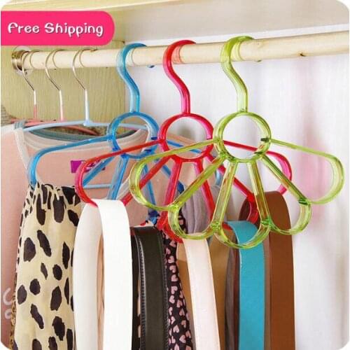 Petals Scarf Hanger Scarf Organizer Silk Scarf Holder Multifunctional Tie Rack Strap Belt Storage Rack 3 Pieces/Lot