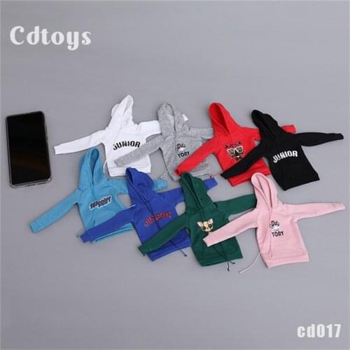 In Stock For Sale Scale 1/6th CD018 Trendy Fashion Hoodie Shirt Skirt For Usual 12inch Female Women Doll Collectable