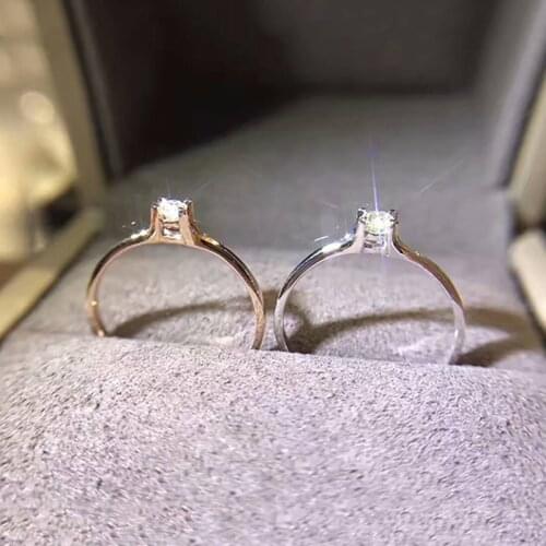 Trendy Fashion Crystal Engagement Rings For Women Rose Gold Color Zircon Elegant Rings Female Wedding Party Jewelry Gifts