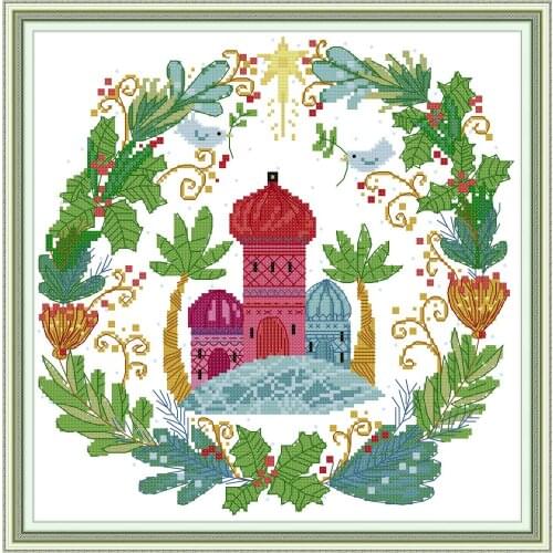 Castle 9 cross stitch kit aida 14ct 11ct count print canvas cross stitches needlework embroidery DIY handmade