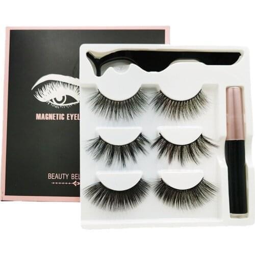 New magnetic eyelash 3D natural simulation without glue false eyelash set magnetic eyeliner eyelash