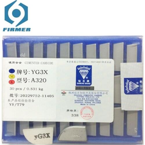 Original Cemented Carbide 30pcs YG3X A315 YG3X A320 Welding Inserts Blade Lathe Turning Tool Cutting Tool CNC Blade