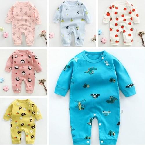 Autumn New Newborn One-piece Suit Baby Girls Boys Clothes Toddler Kids Jumpsuit Baby Bottom Playsuit Baby Rompers
