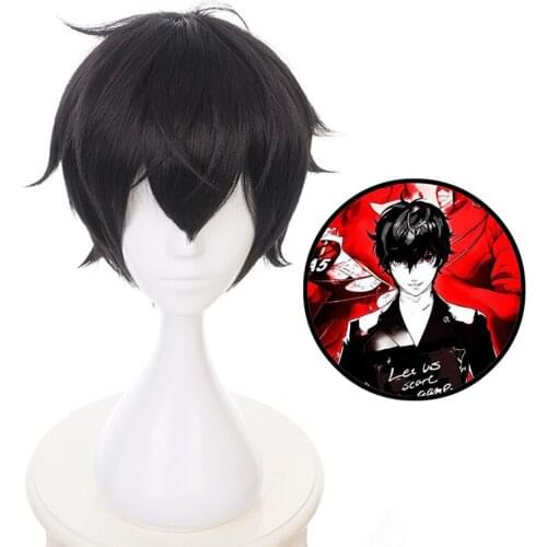 Game Persona 5 Kurusu Akira Cosplay Wig JOKER Amamiya Ren Cosplay Wig Heat Resistant Synthetic Wig Halloween Carnival Party