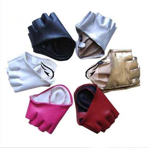 Fashion Sexy Female Night Club Pole Dancing Leather Gloves Women Gothic Punk Rock Show Half Palm Full Finger Fitness Gloves C61