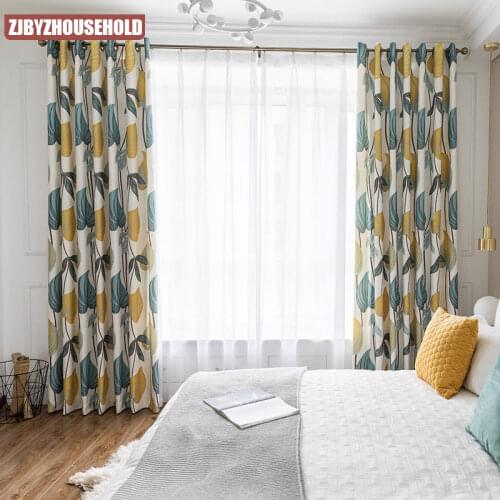 Simple Nordic Forest Printed Curtain for Living Room Bedroom Study Blackout Curtain Window Curtain Bedroom