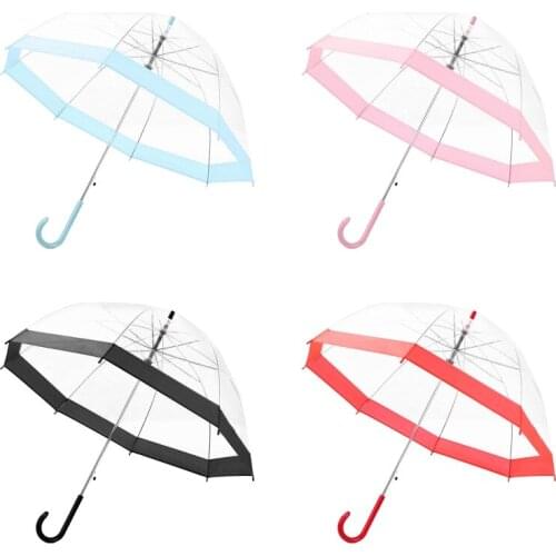 Transparent Umbrella Girls Boys Apollo Cartoon Dolphin Children Umbrella Semi-Automatic Rain Umbrellas For Kids