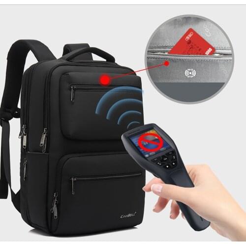 IKE MARTI New Mens Backpack USB Rechargeable Waterproof Business Laptop Computer Backpack Black Travel Anti Theft Backpack