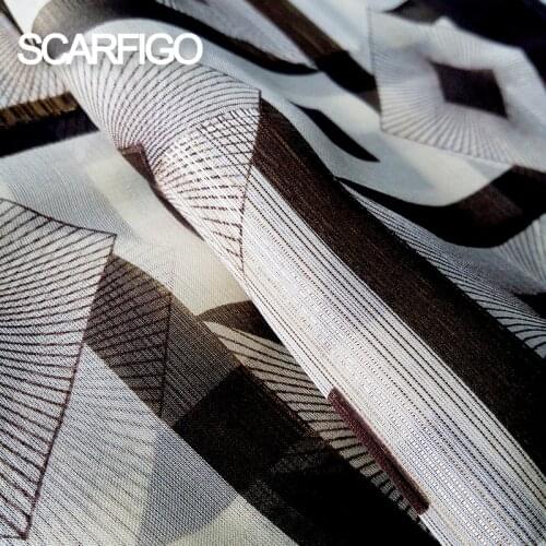 SCARFIGO 88*88cm Gold Color Square Silk Scarves 100%Silk Vintage Women Neckscarves hijab