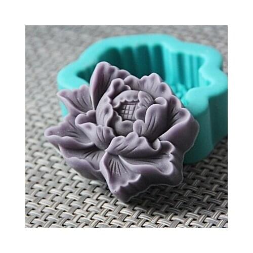 Silicone Mould 2D Flower shape soap mold DIY Craft Handmade Silicone Soap Mould Flower peony soap making silica gel moulds