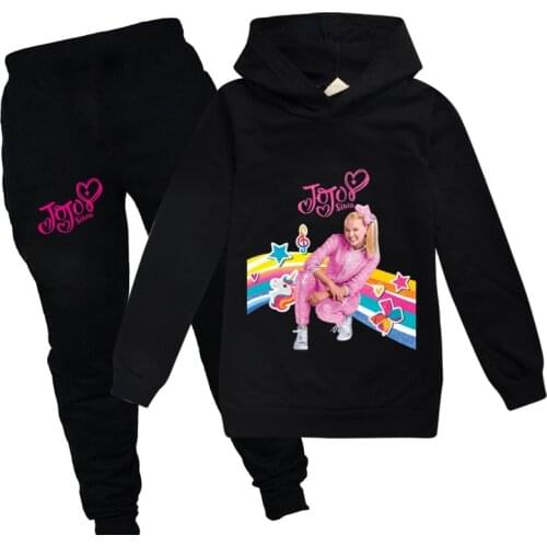 Toddler Kids Jojo Siwa Clothes Set Tracksuits for Girls Cotton Hoodie + Pants Teen Hoodie Unisex Costume Thanksgiving Clothing