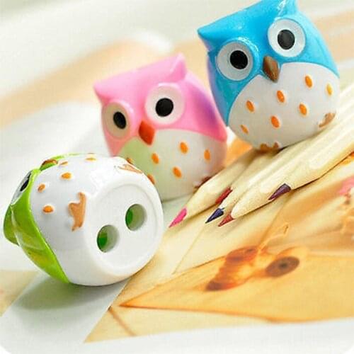 1pc Wholesale price Lovely Unique Owl Pattern Pencil Sharpener School Kids children Favorite Beautiful stationary