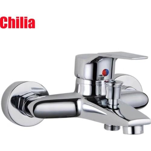 Triple Bathtub Hot and Cold Mixing Water Faucet Sink Spray Shower Head Deck Mounted Basin Mixer Taps Home Improvement
