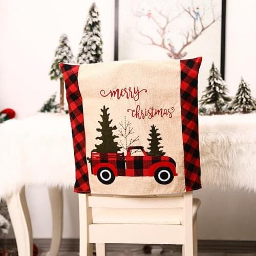 Versatile Lovely Stretch Christmas Style Chair Back Covers for Party