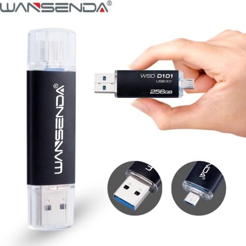 New WANSENDA USB 3.0 USB Flash Drive 256GB OTG Pen Drive 16GB 32GB 64GB 128GB Pendrive USB Stick 3.0 for Android/PC