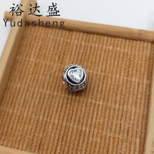 925 Sterling Silver Classic Fashion Love Oval Charm Beaded (inlaid Cubic Zirconia) High Quality Jewelry Factory Wholesale