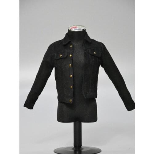 S-021 1/6 Scale Female Clothes Black Casual Jacket & Pants fit For 12'' Inch Female Figure Body