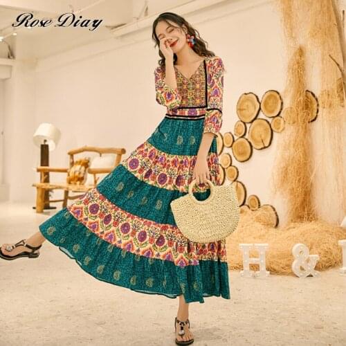 Runway Character Oil Painting Print Long Dress Womens Lantern Long Sleeve Turn Down Collar Empire Vintage Party Holiday Dress