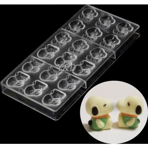 Cute Dog Shaped Hard Plastic Polycarbonate Chocolate Mold Candy Mold DIY Tray 3D Candy Tools PC Mold Bakeware