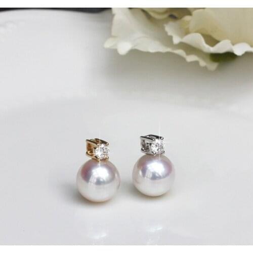 ZHIXI Real 18k Gold Necklace Pendant Fine Jewelry Natural AKOYA Seawater Pearl For Women Luxury Party Gift D508