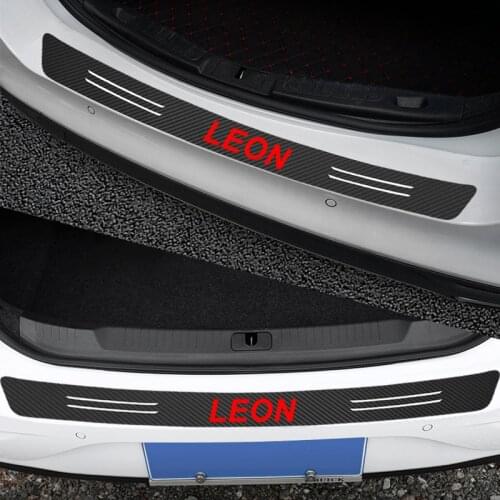 1PCS NEW style Trunk Rear Guard Bumper Protector carbon fiber Sticker For SEAT LEON 2011 2013 2015-2020 Car styling