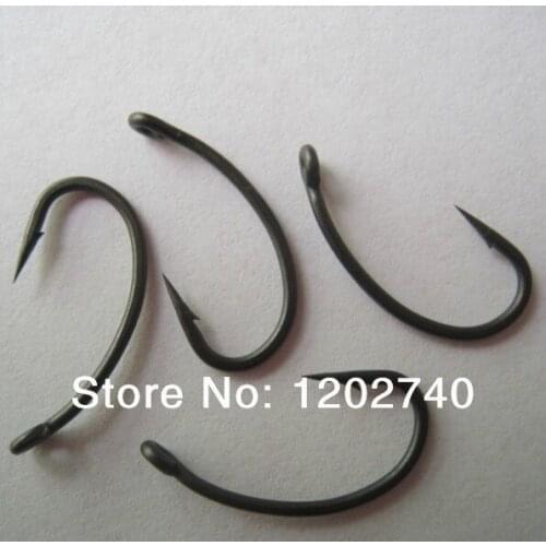 1000 x Matt Black Non Glared Coated Carp Hooks, Curve Shank Gripper Style, Barbed
