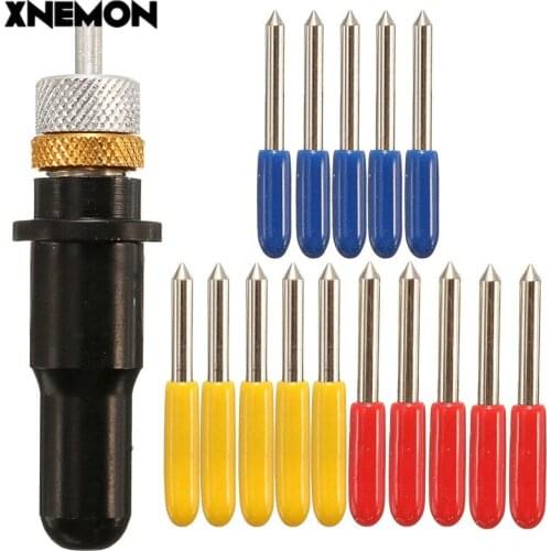 12mm Black Cutting Plotter With 5pcs Blades 30/45/60 Degree for Roland Vinyl Cutter Blade Holder Milling Cutter