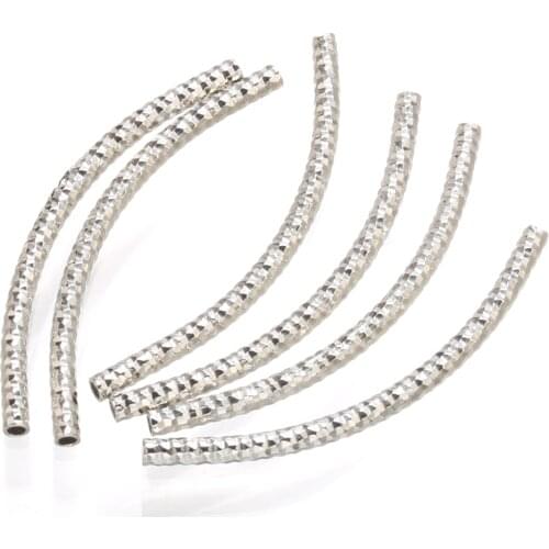 20pcs Carved curved tube connectors bracelet spacer bead earrings rose golld plated jewelry findings accessories