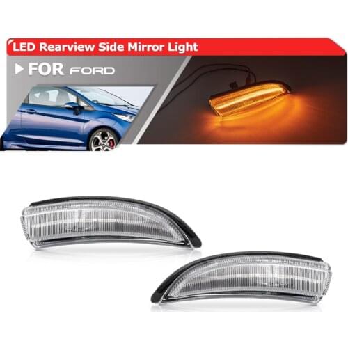 2x For Ford Fiesta 08-17 B-Max 08-17 Dynamic Rearview Side Mirror Blinker Indicator Lamp Led Side Marker Light