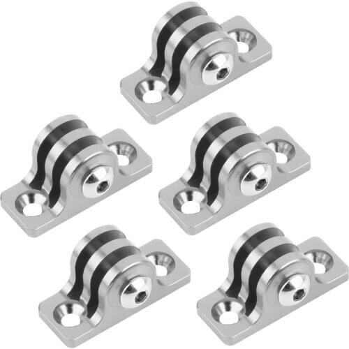 5x Aluminum Universal Sports Action Camera 1" inch Base Mount Connector Low Angle Flat Bottom Adapter w/ M5x16 Screw and Wrench