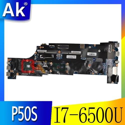 Akemy Laptop Motherboard For Lenovo Thinkpad P50S 15.6'' 01AY340 Main Board SR2EZ I7-6500U Quadro M500M Video card